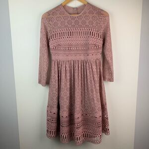 NWT ASOS DESIGN Maternity premium lace mini skater dress with long sleeves Sz 2